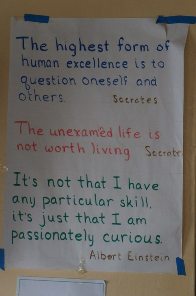 Encouraging words in the Samro School computer lab.