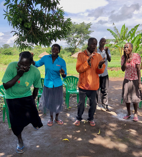 women dancing outside