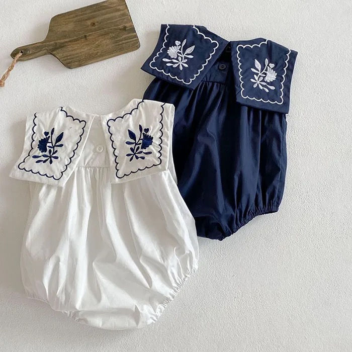 Thumbnail: BABY BUBBLE NAVY EMBROIDERED COLLAR
