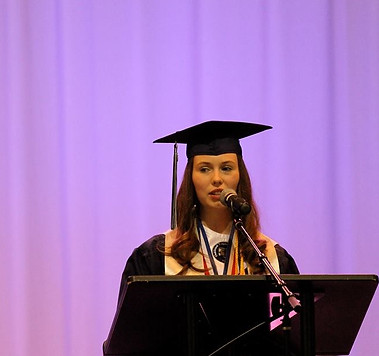 Giving my speech at graduation at Oakbrook Preparatory School.