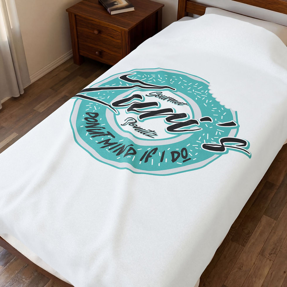 Thumbnail: Copy of Zuri’s Donut Shop Velveteen Plush Blanket — Cozy Dessert-Themed Throw