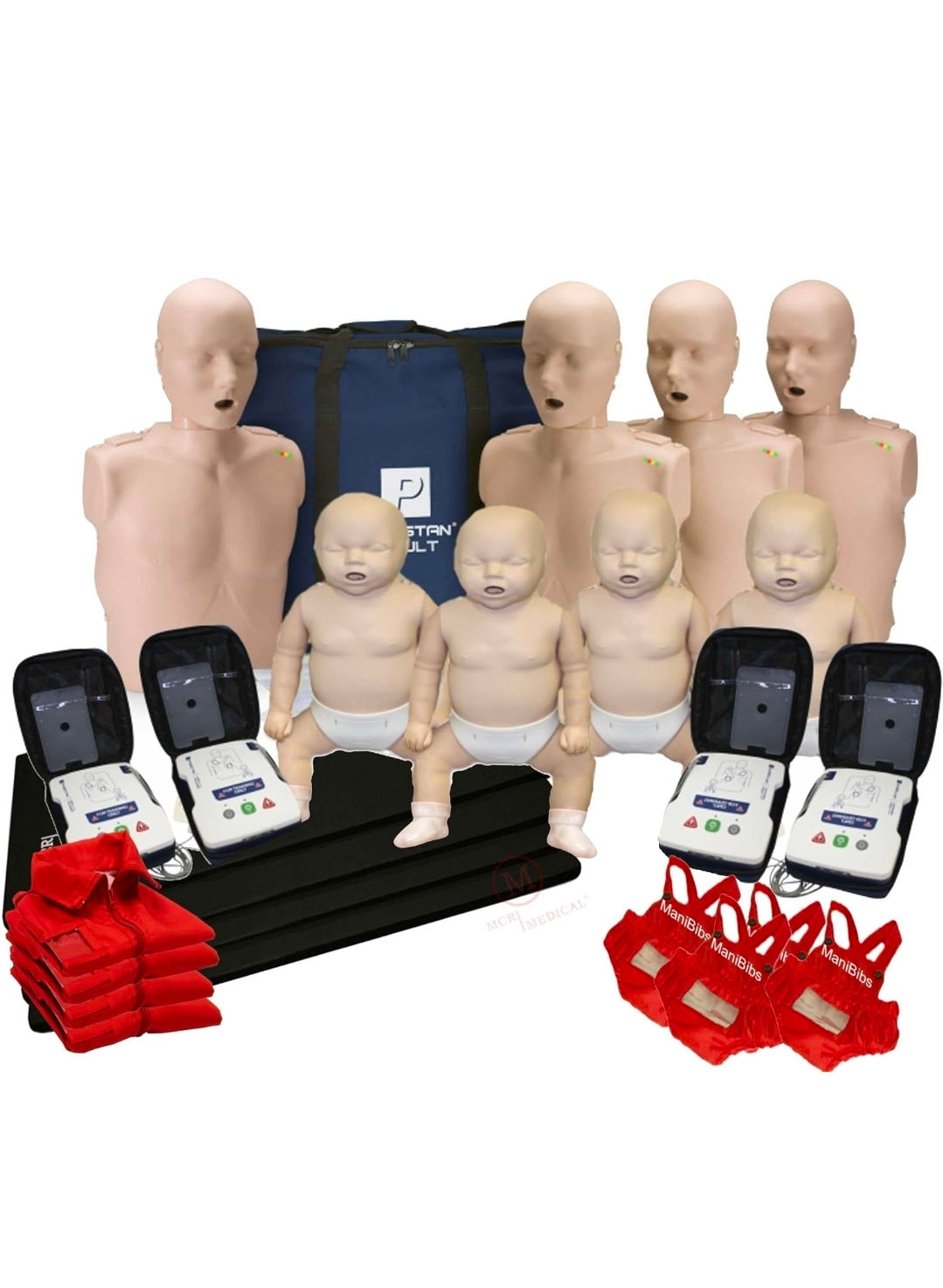 MCR Medical PRESTAN CPR Adult Manikin 4-Pack w. Feedback, Infant Manikin 4-Pack 