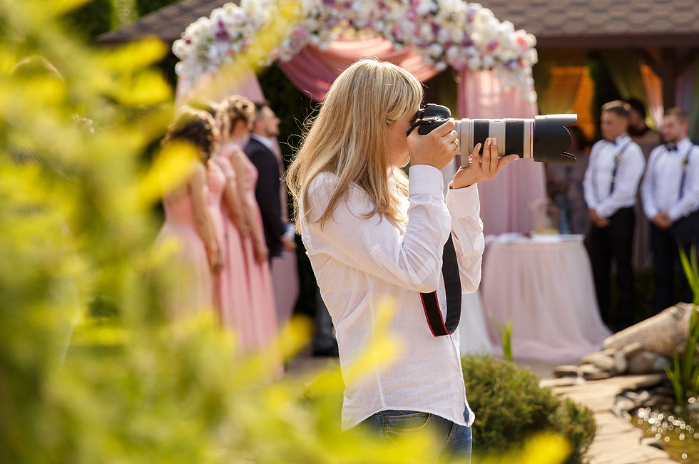 Wedding photographer taking photos