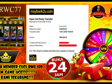 Tahniah member cuci dalam ACE333 RM8,850!!! Join Kami Sekarang!!!!!