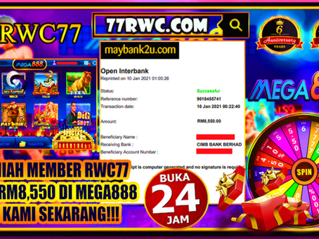 Tahniah ! Member Rwc77 CUCI BESAR dalam MEGA888! NASIB !
