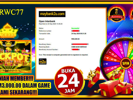 Tahniah member dapat cuci dalam ACE333!! RM3,000.00!! JOIN KAMI SEKARANG!!!!