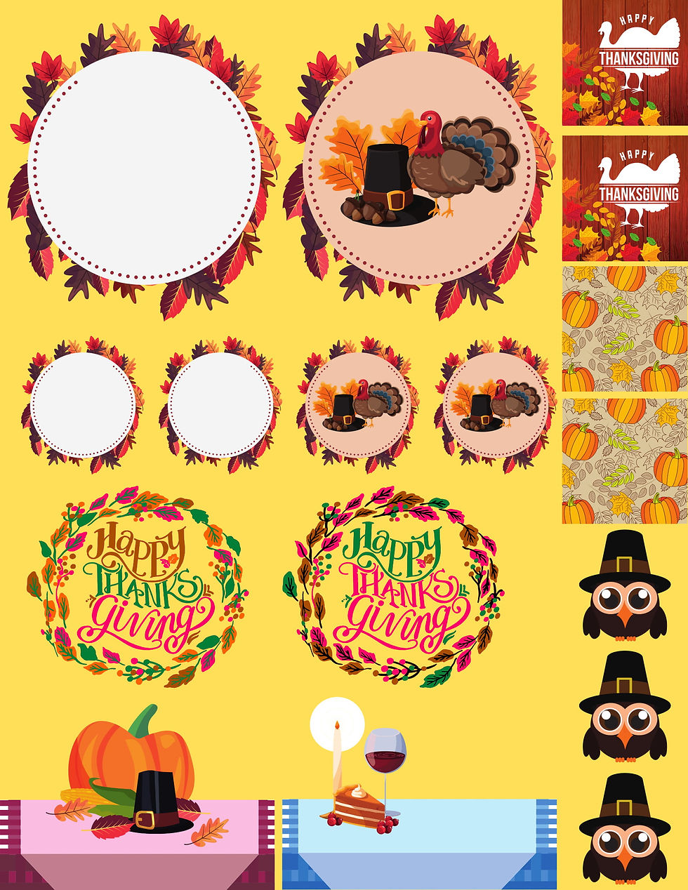 Thanksgiving Scrapbook Printables (8 Pages plus a Bonus Blank ...