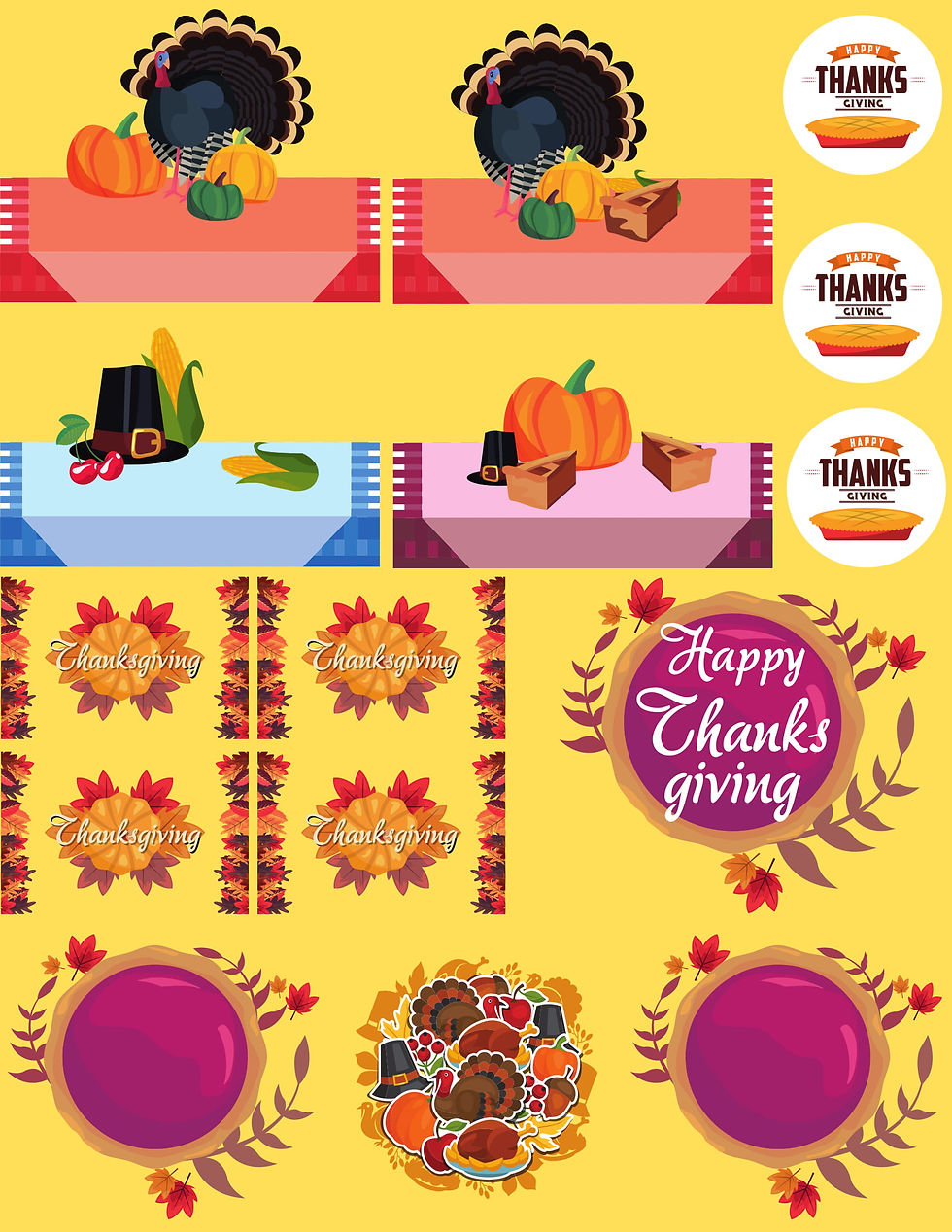 Thanksgiving Scrapbook Printables (8 Pages plus a Bonus Blank ...