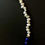 Miniature : Collier perles de culture baroques  blanches et perles de lapis-lazuli 