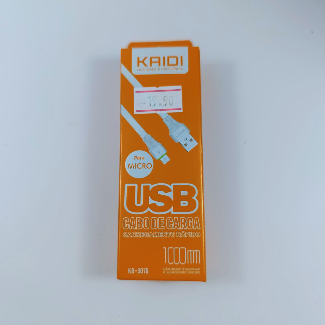 Cabo Carregador Micro USB V8 Kaidi KD-307S