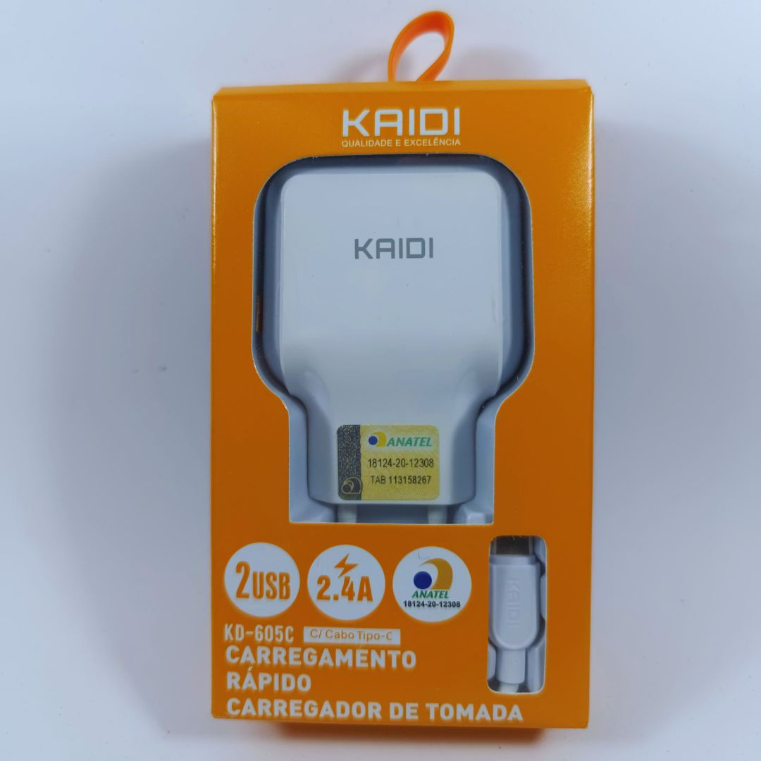 Carregador Turbo Kaidi Tipo-C KD-605C