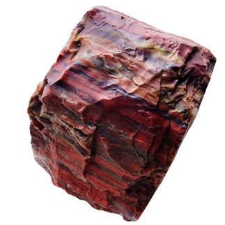 A natural red jasper stone with banding