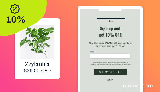 Shopify Product Quiz Lead Capture Form