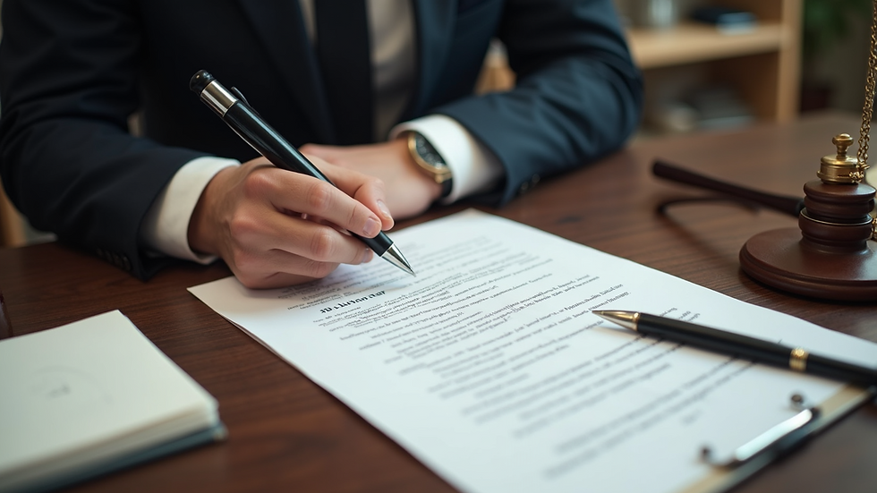 High angle view of a notary public's desk with essential tools
