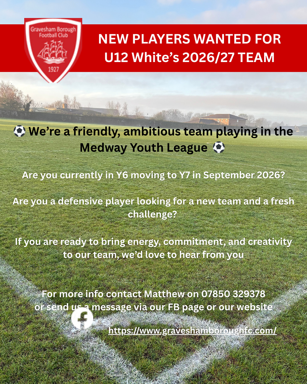 NEW PLAYERS WANTED FOR U12 White’s 2026/27 TEAM - Current Y6 moving to Y7 in September
