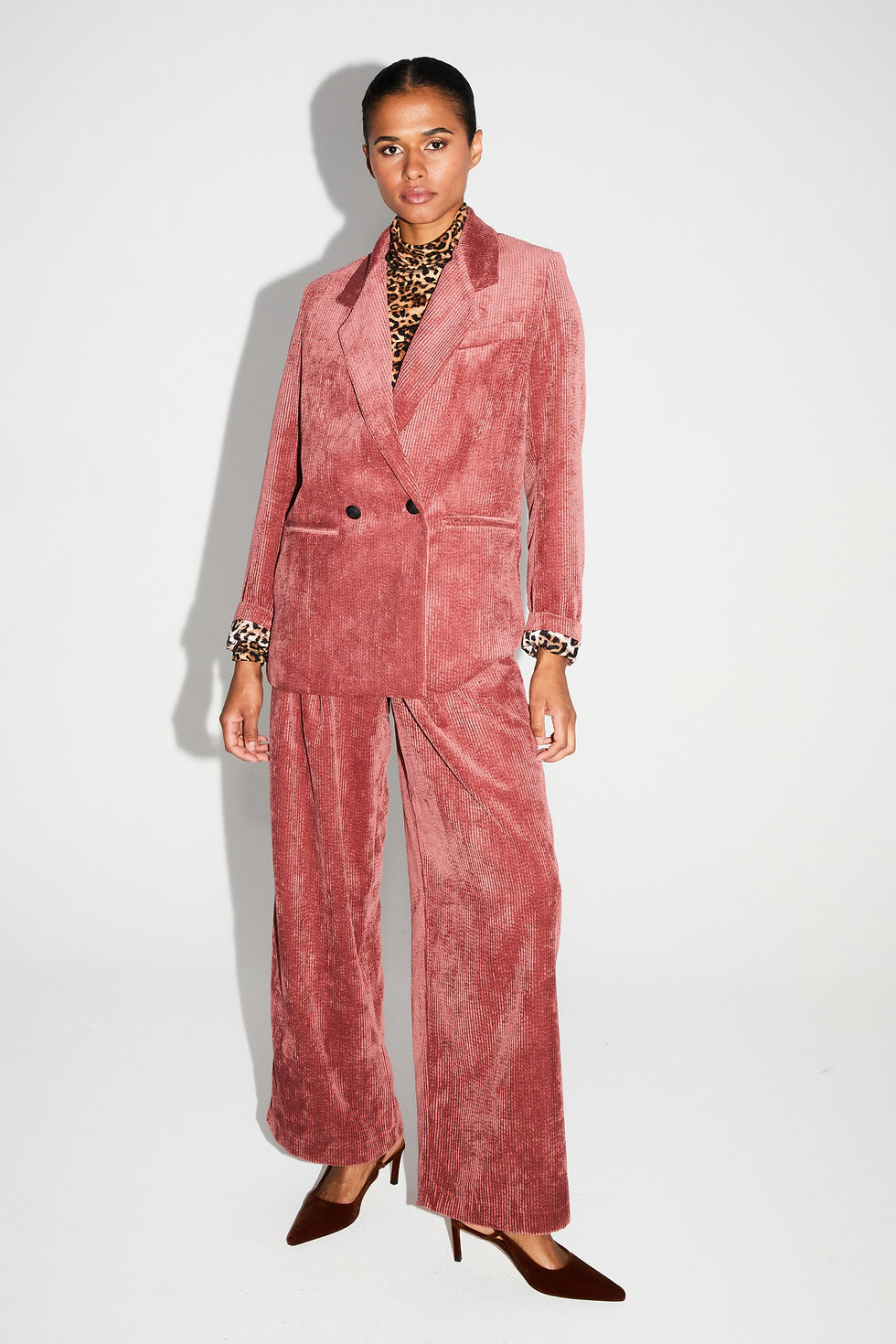 Miniature : EMA blazer velours rose / léopard