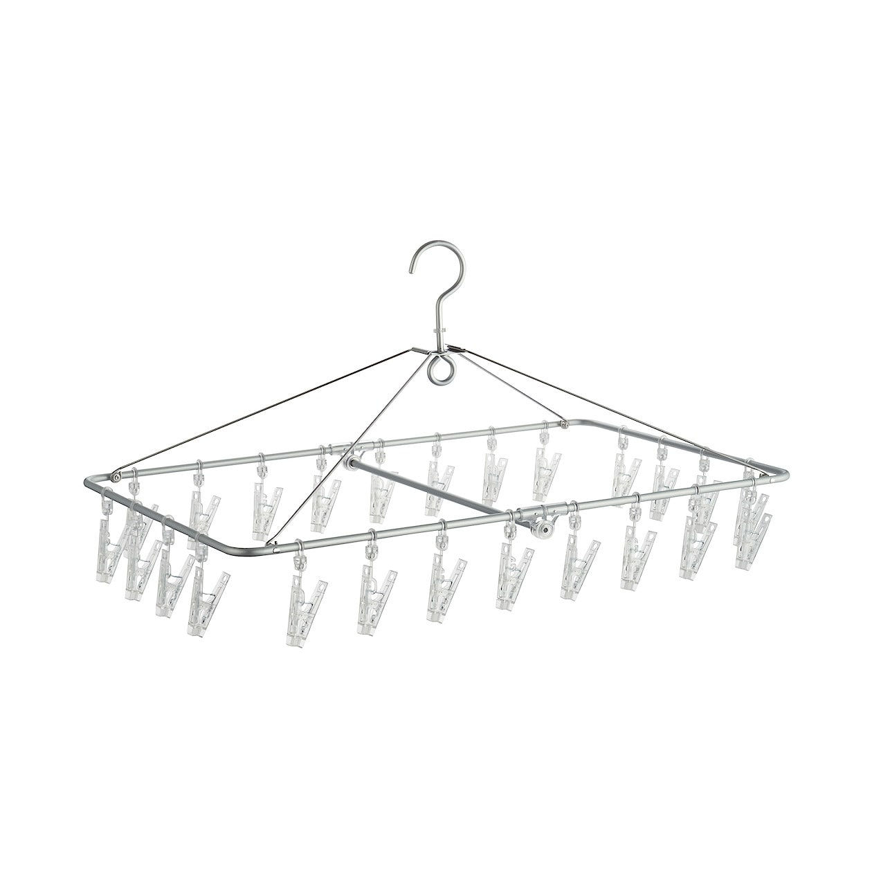 Aluminium Square Laundry Hanger With 24 Pegs