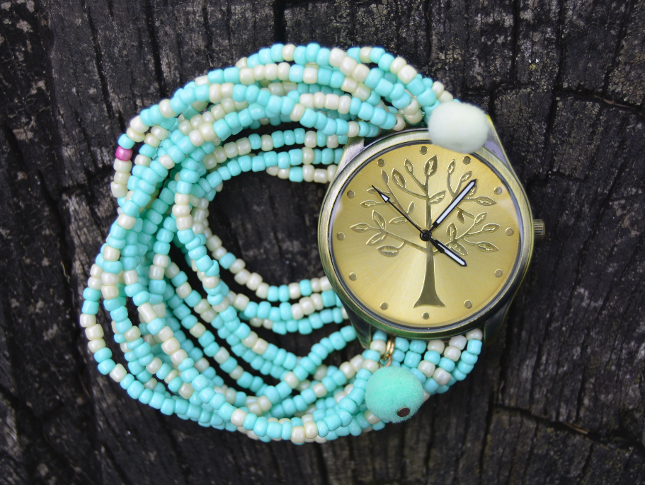 Reloj Para Mujer Pulsera Artesanal Hecho a Mano Multicapas