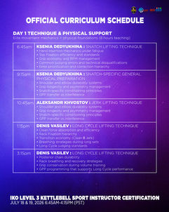 IKO LEVEL 3 Kettlebell Sport Instructor Certification Course POSTER