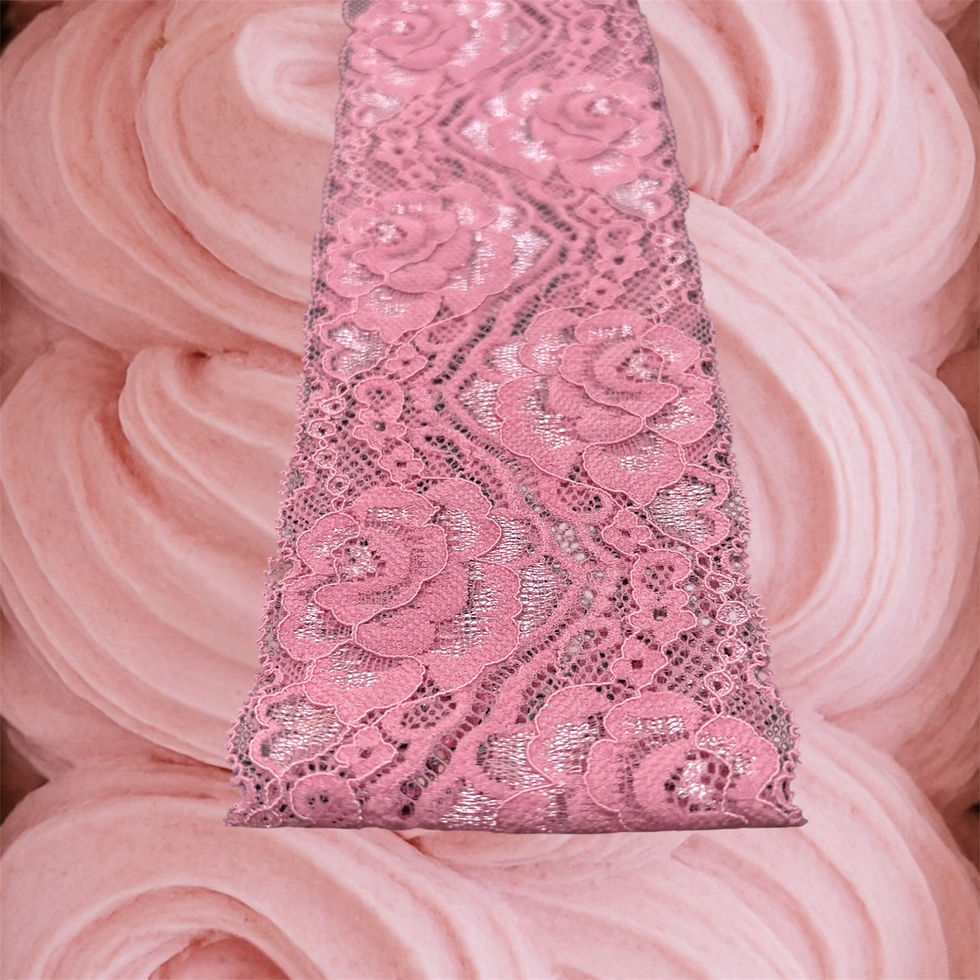 BANDEAU Dentelle PREMIUM Rose - Cousu Main & Fabriqué en France🪡