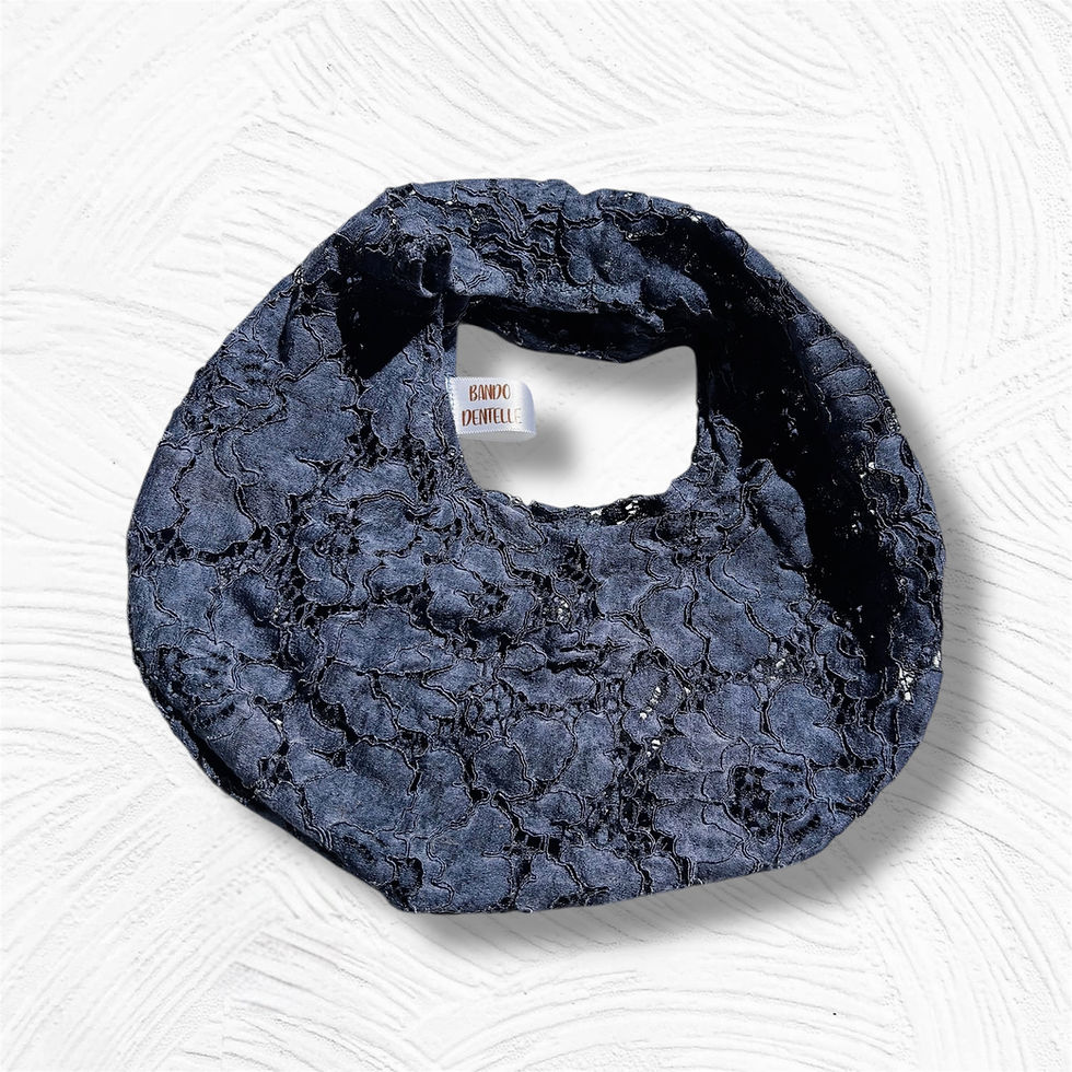 Sac Dentelle Bleu XS - Fait main & Fabriqué en France🪡