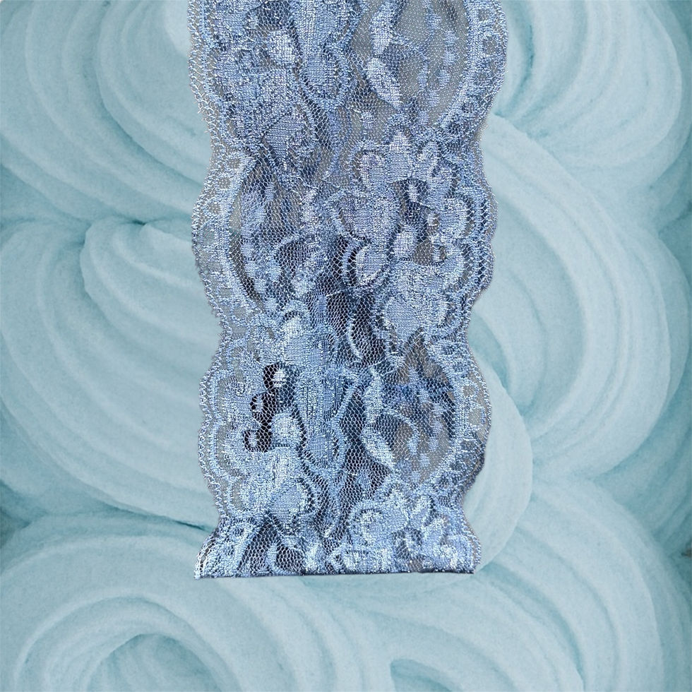 BANDEAU Dentelle Bleu Clair - Cousu Main & Fabriqué en France🪡