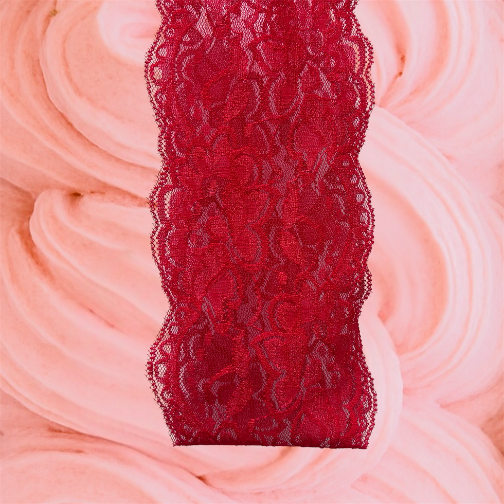 BANDEAU Dentelle Rouge - Cousu Main & Fabriqué en France🪡