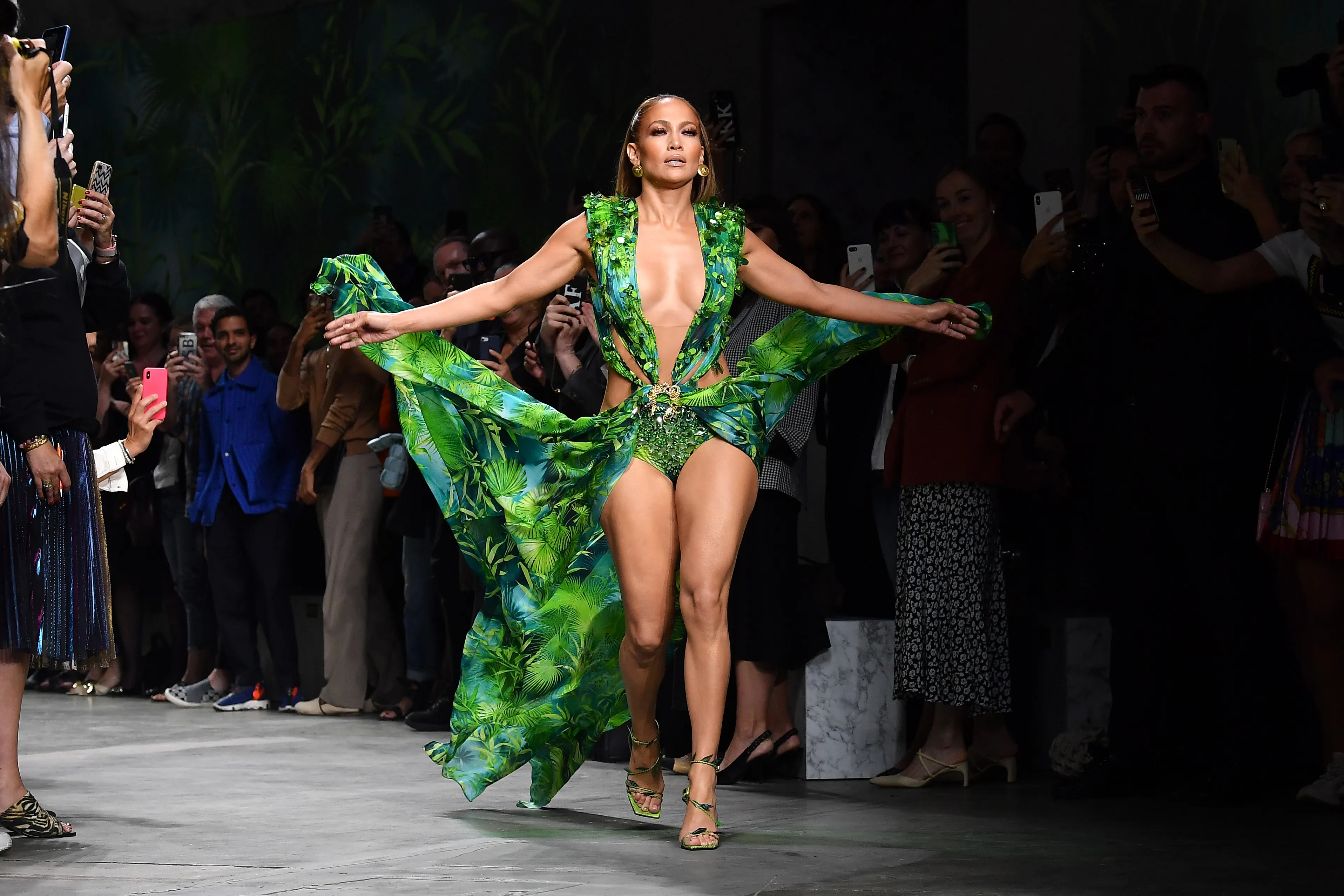 jlo runway versace dress