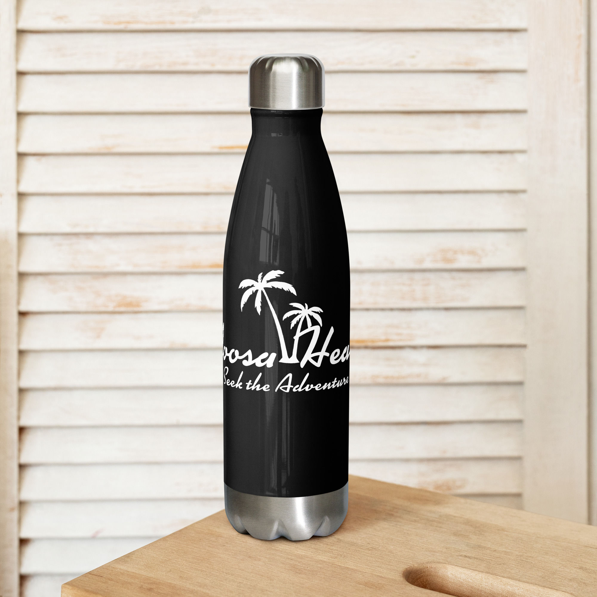 White Logo Stainless steel water bottle
