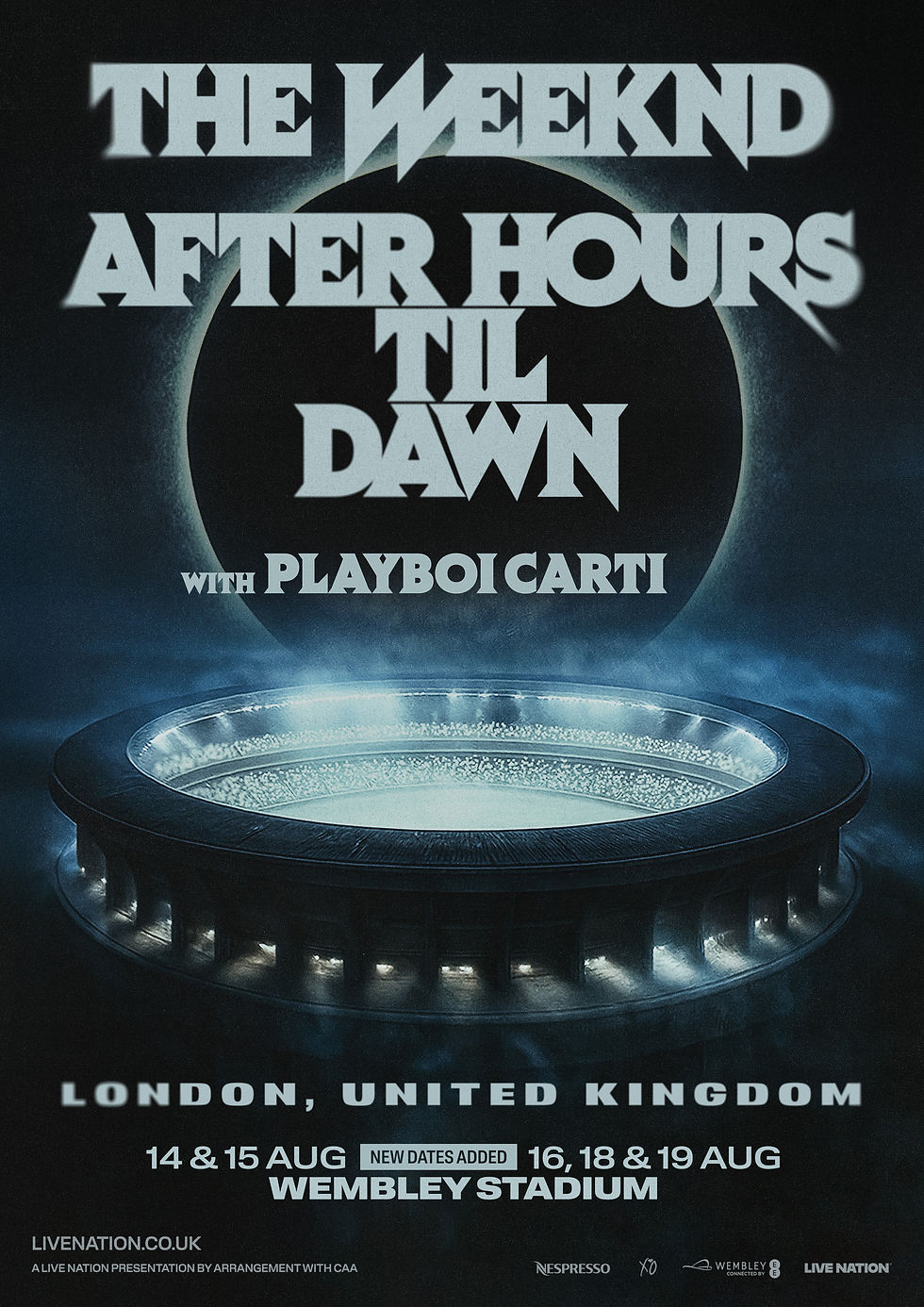 THE WEEKND TO PLAY FIVE NIGHTS AT WEMBLEY STADIUM