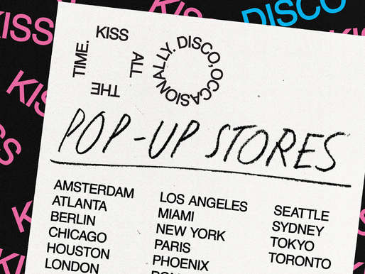 Harry Styles launching KISS ALL THE TIME. DISCO, OCCASIONALLY. pop-up shops around the world