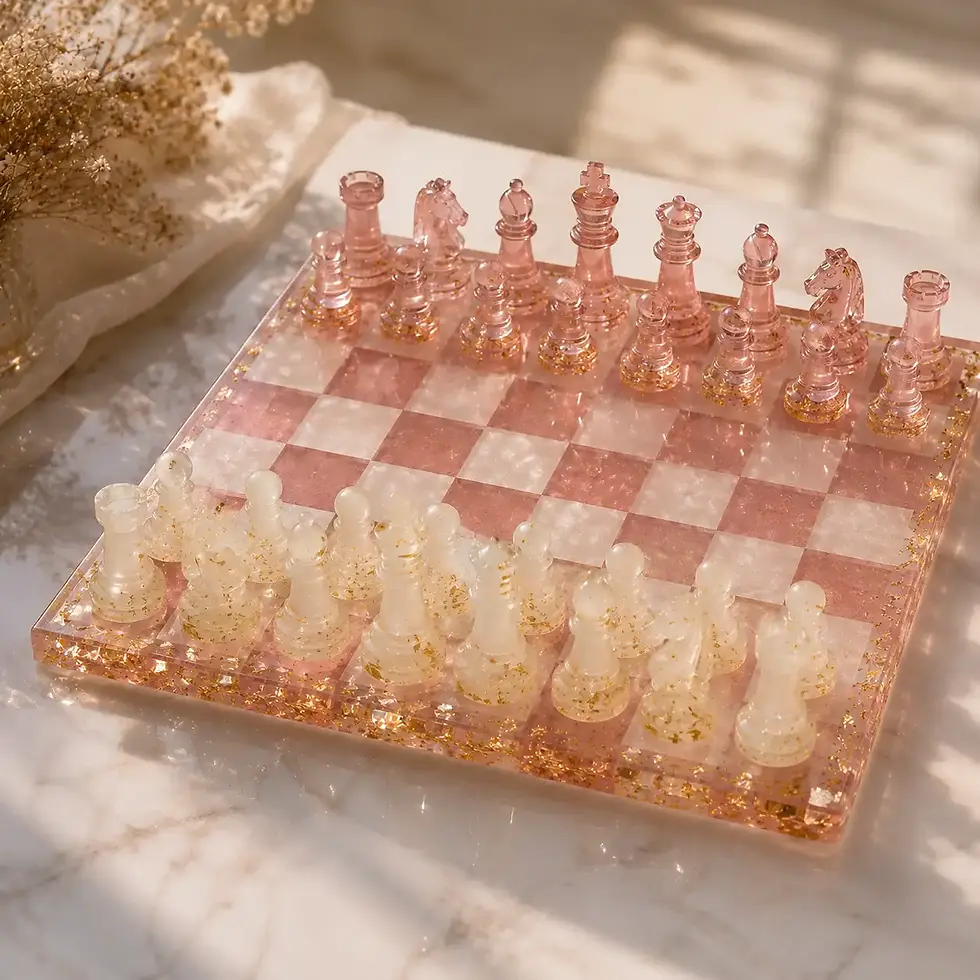 Handcrafted Resin Chess Set made to order by Liquid Alchemy, the premium resin art studio in Pune