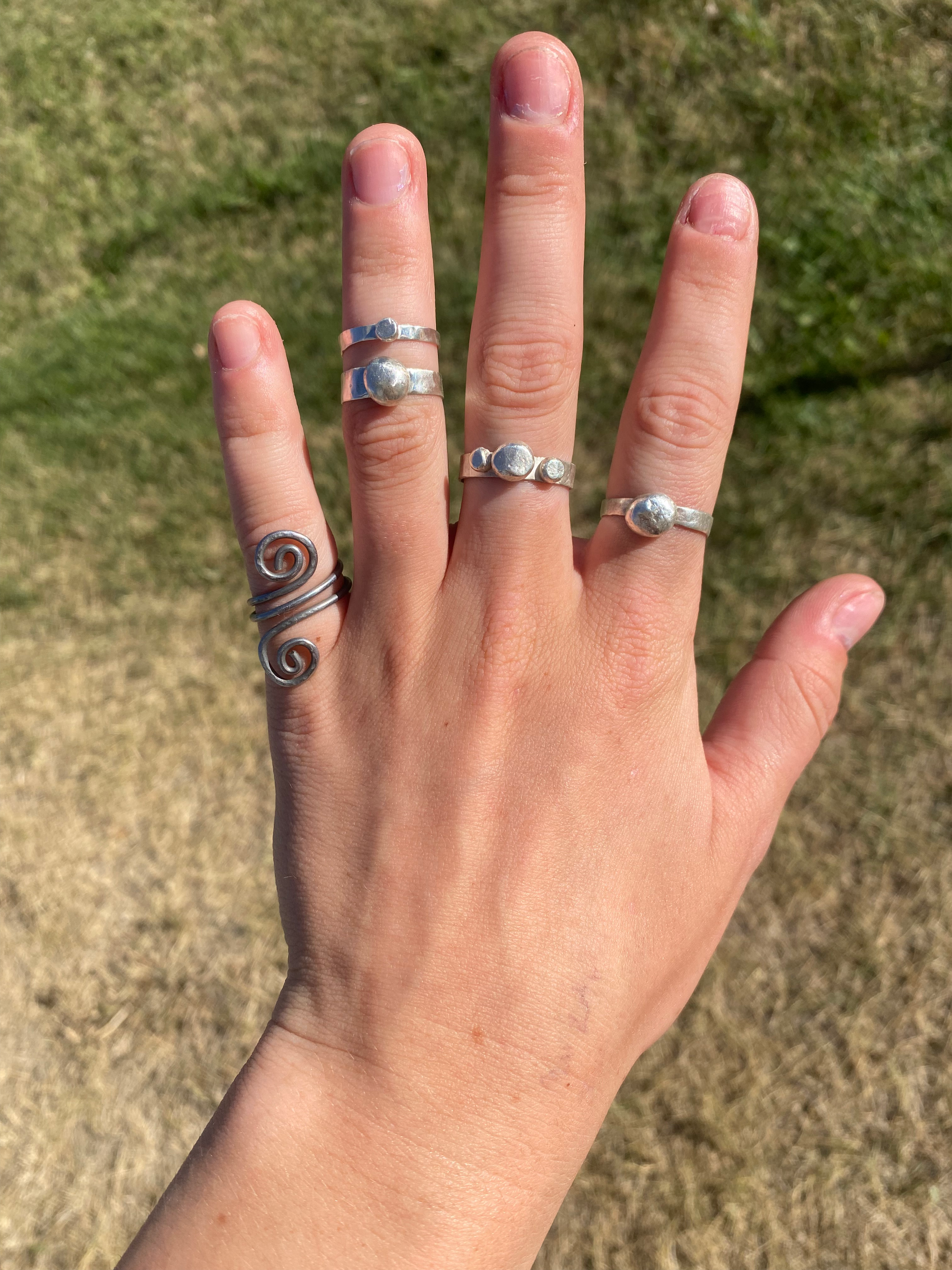 Silver 'Pearl' Rings