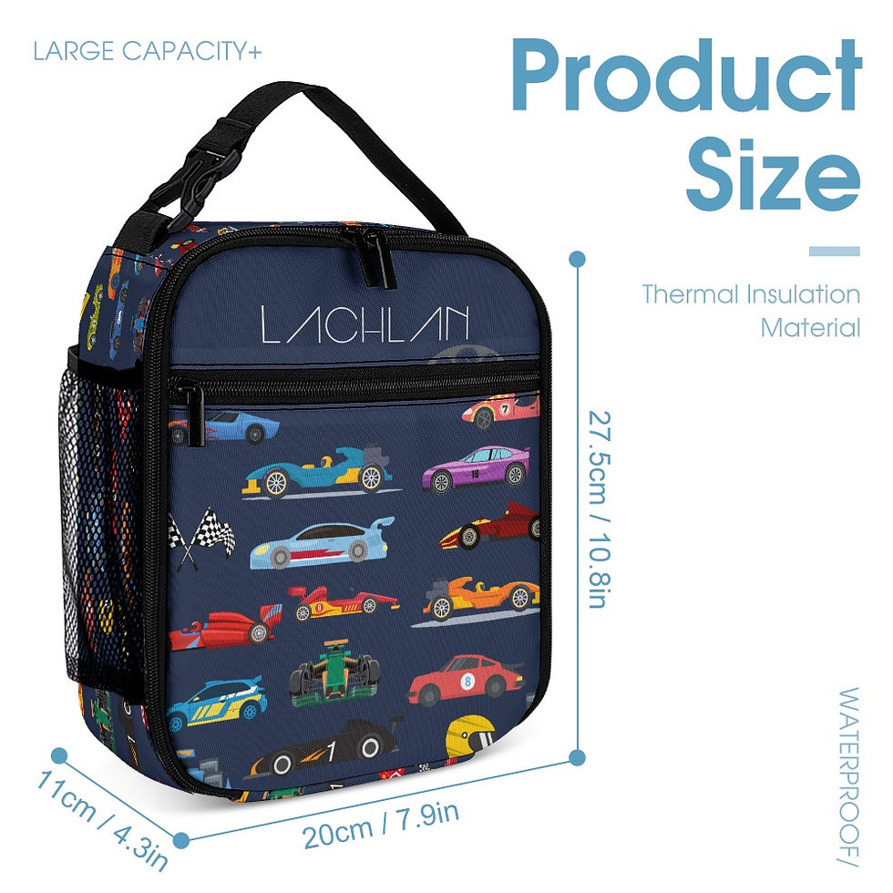Thumbnail: Race Cars Bag Set for Kids - Custom Design