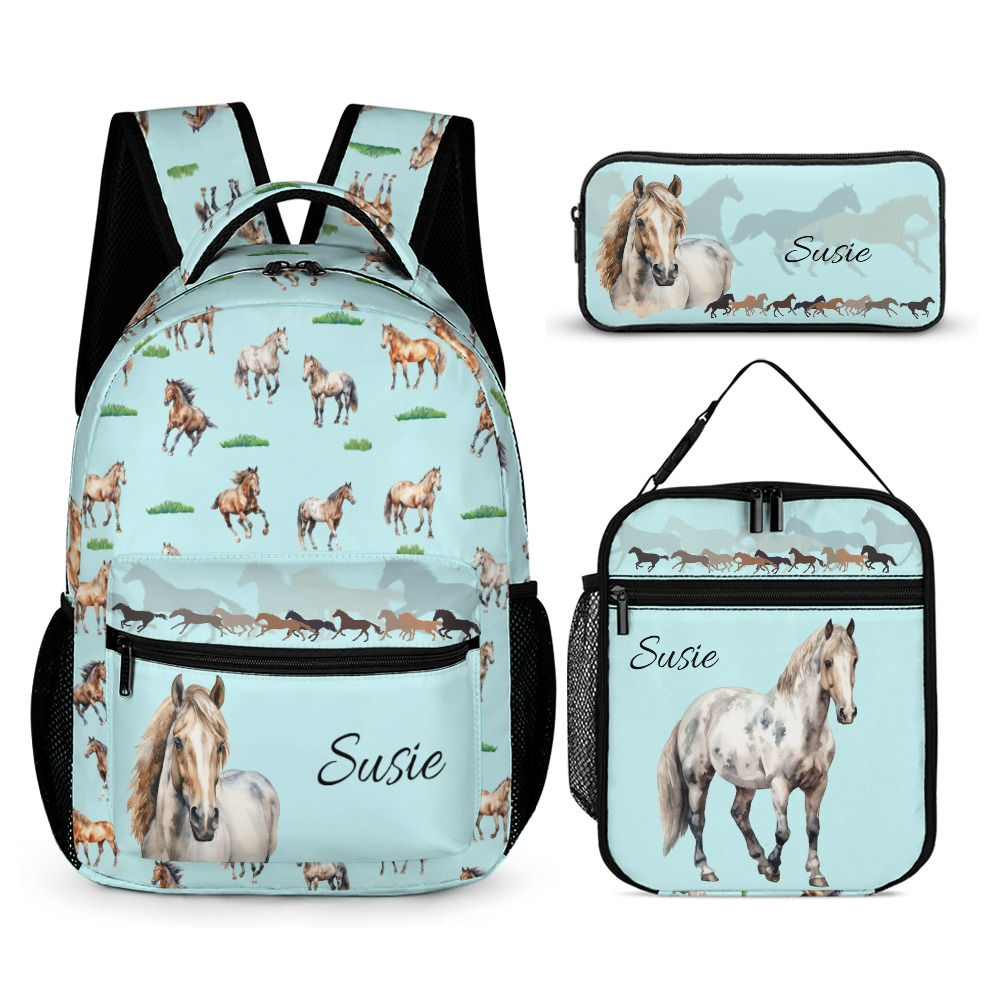 dreamy blue horse bag set for kids - custom designed