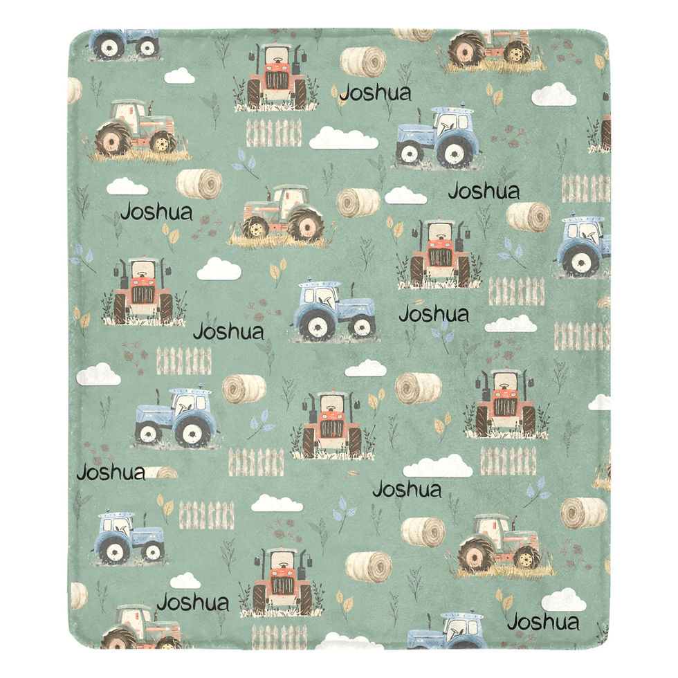 Thumbnail: Custom Kids Farm Tractor Blanket