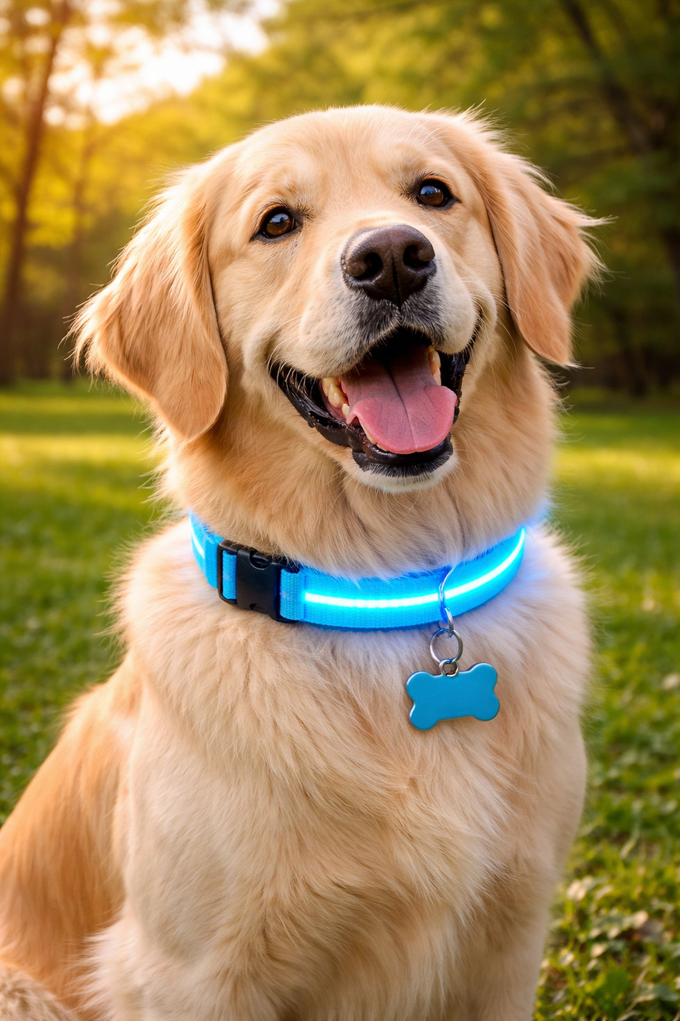 USB rechargeable LED dog collar light up safety collar night walking on dog