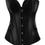 Thumbnail: F1456-3 Black Satin Spiral Steel Bone Corset