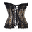 Thumbnail: F1296 Black Lace Trim Leopard Corset