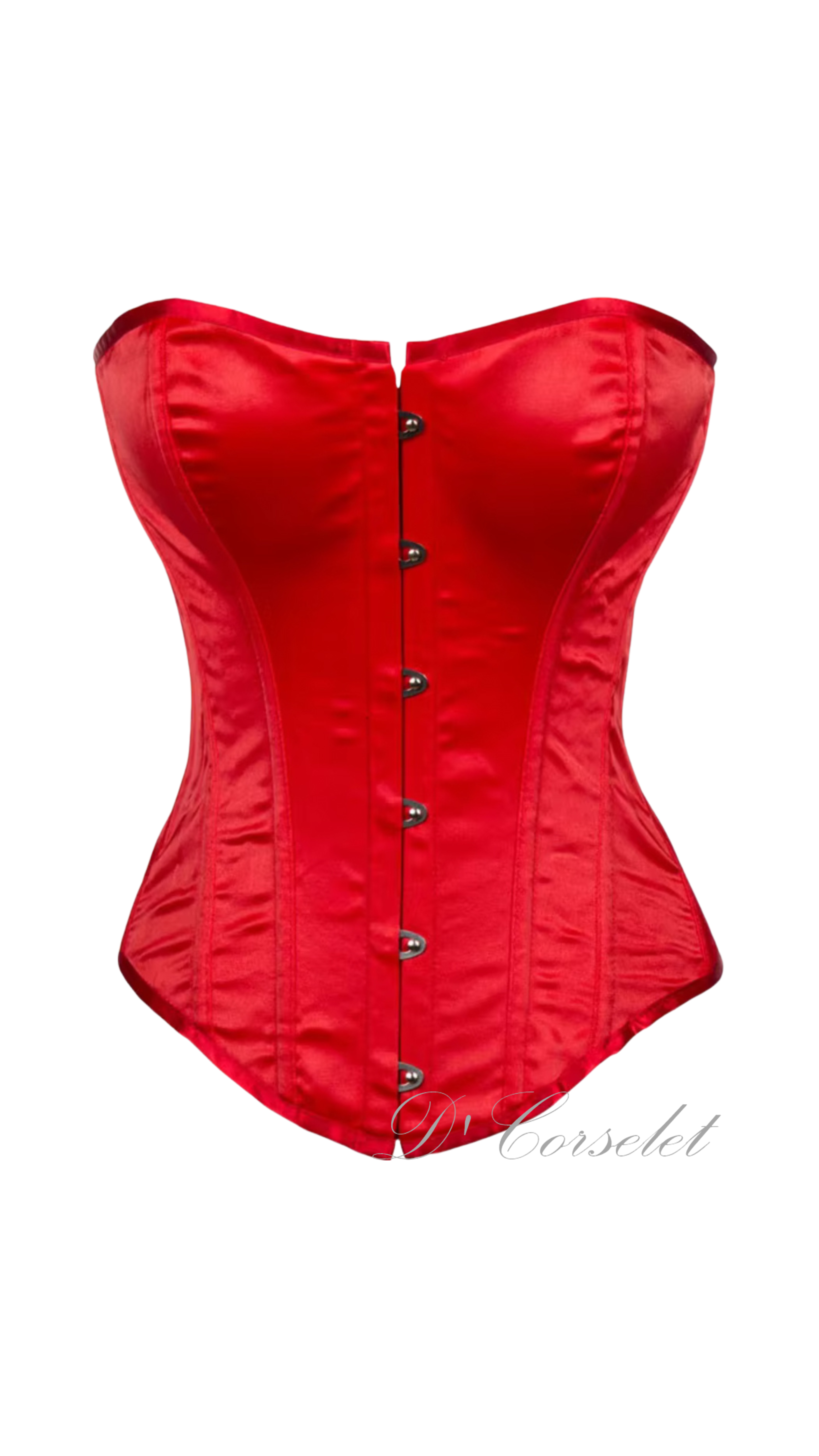 F9109 Red Satin V-Cut Corset
