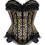 Thumbnail: F1296 Black Lace Trim Leopard Corset