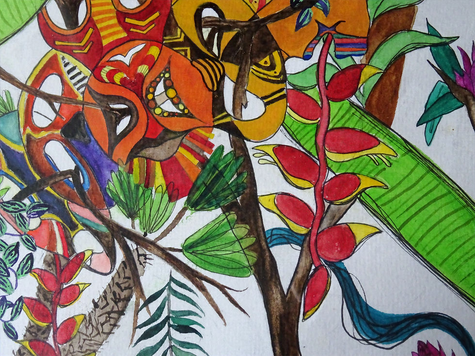 Illustration masques & jungle