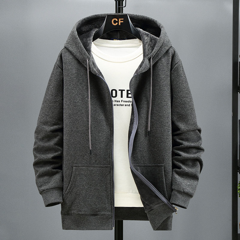 Thumbnail: Fleece Lined Hooded Cardigan for Men