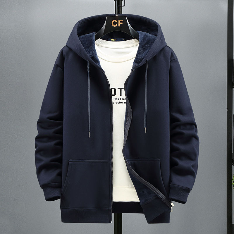 Thumbnail: Fleece Lined Hooded Cardigan for Men
