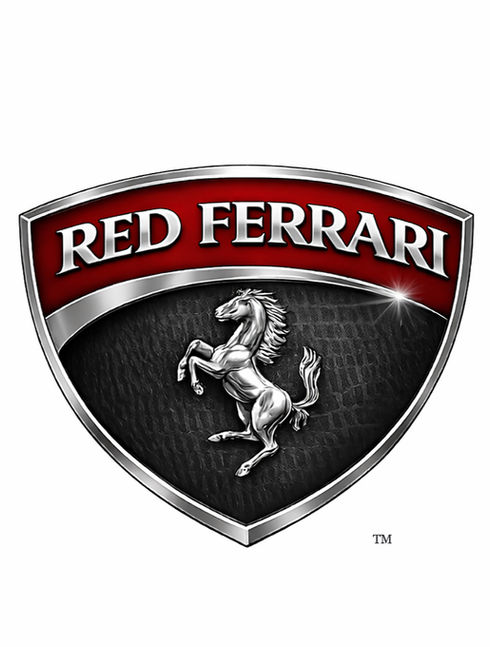 Red Ferrari logo- Tennessee Walking horse for sale | Pedigree includes WGC, The Sky Command and WGC, The Coach | trained red sorrel TN Walking horse for sale in Piedmont Triad central North Carolina at Carolina TWH Equine Farms. A horse boarding stable in Davie County, NC | TN Walker horse for sale | TWHBEA registered