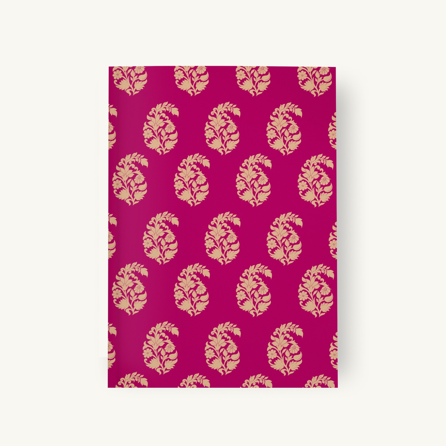 Magenta Gold Paisley print Hardback Notebook by Studio Funkari