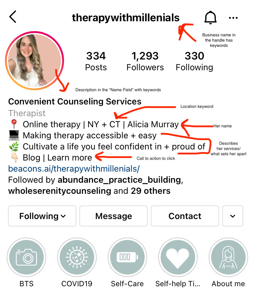 how to set up your instagram profile with keywords