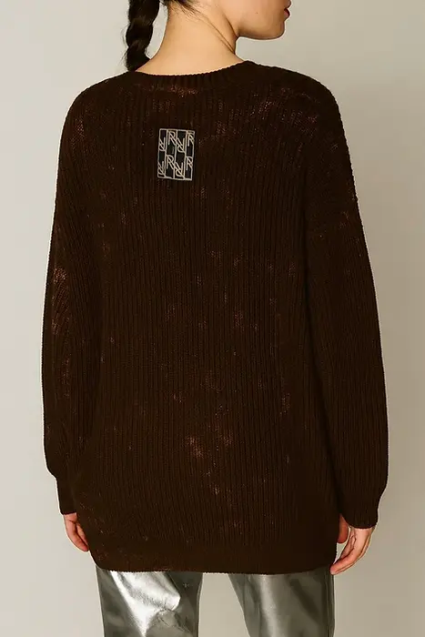 Sweater Fukui Batik Dark Brown