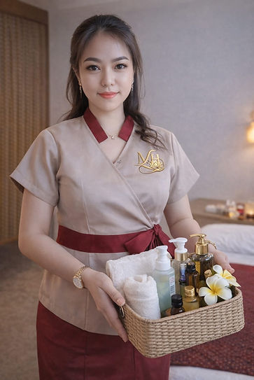 Professional female massage therapist in Bangkok
