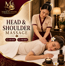 Professional in-room Head and Shoulder massage by a skilled therapist in Bangkok